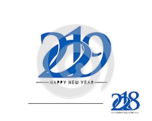 Happy New Year 2019 Text Design Patter