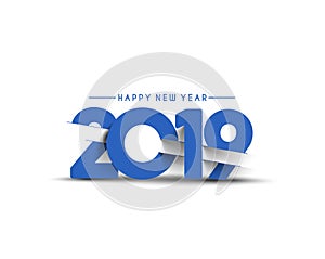 Happy New Year 2019 Text Design Patter