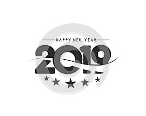 Happy New Year 2019 Text Design Patter