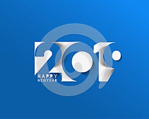 Happy New Year 2019 Text Design Patter