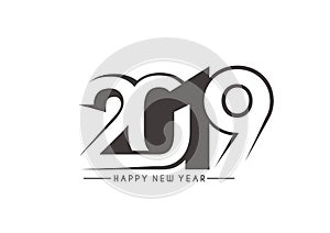 Happy New Year 2019 Text Design Patter