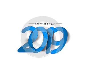 Happy New Year 2019 Text Design Patter