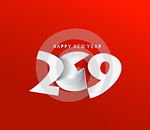 Happy New Year 2019 Text Design Patter