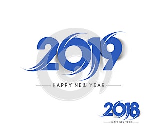 Happy New Year 2019 Text Design Patter