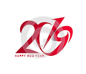 Happy New Year 2019 Text Design Patter
