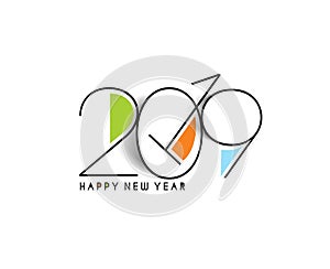 Happy New Year 2019 Text Design Patter