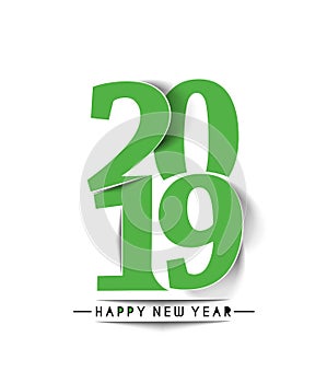 Happy New Year 2019 Text Design Patter