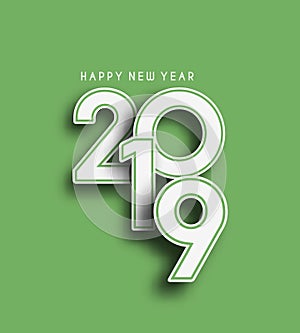 Happy New Year 2019 Text Design Patter