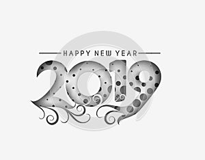 Happy New Year 2019 Text Design Patter