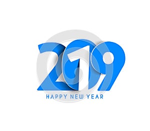 Happy New Year 2019 Text Design Patter