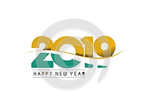 Happy New Year 2019 Text Design Patter