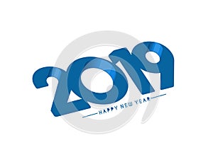 Happy New Year 2019 Text Design Patter