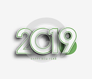 Happy New Year 2019 Text Design Patter