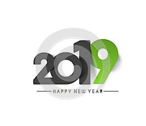 Happy New Year 2019 Text Design Patter