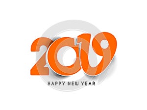 Happy New Year 2019 Text Design Patter