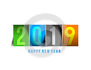 Happy New Year 2019 Text Design Patter