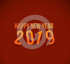 Happy New Year 2019 Text Design Patter