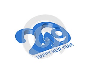 Happy New Year 2019 Text Design Patter