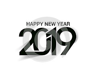 Happy New Year 2019 Text Design Patter