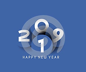 Happy New Year 2019 Text Design Patter