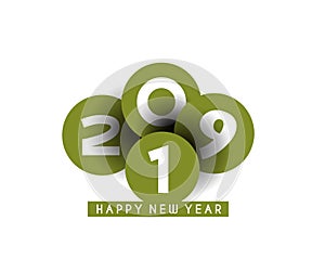 Happy New Year 2019 Text Design Patter