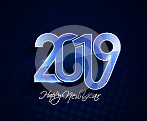 Happy New Year 2019 Text Design Patter