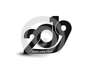 Happy New Year 2019 Text Design Patter