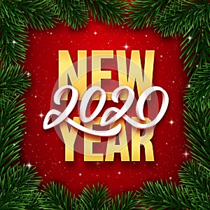 Happy New Year 2020 background. Vector banner