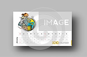 Happy new year 2020 Calenda - New Year Holiday design elements for holiday cards