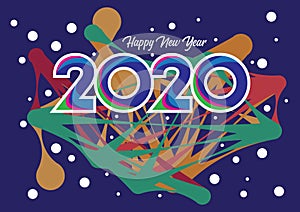 Happy New Year 2020 card composition