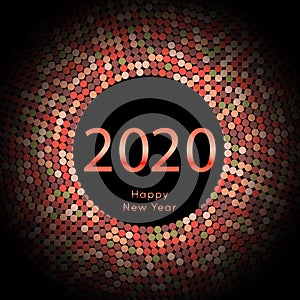 Happy New Year 2020 dot background. Calendar decoration. Greeting card. Chinese calendar template for the year of mouse