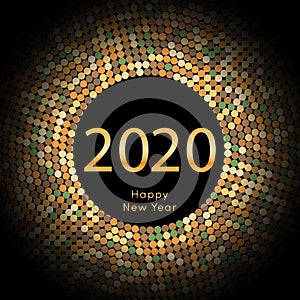 Happy New Year 2020 dot background. Calendar decoration. Greeting card. Chinese calendar template for the year of mouse