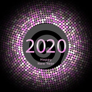 Happy New Year 2020 dot background. Calendar decoration. Greeting card. Chinese calendar template for the year of mouse