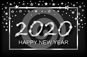 Happy New Year 2020 - greeting card, flyer, invitation - vector