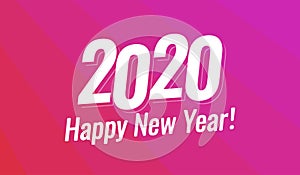 Happy New Year 2020 Greeting Card - Vector Christmas holiday layout for card