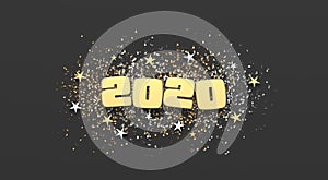 Happy new year 2020 illustration