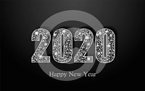 Happy new year 2020 luxury greeting card, vector