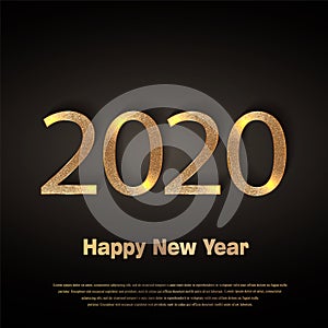 Happy new year 2020 luxury greeting card, vector