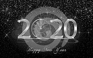 Happy new year 2020 luxury greeting card, vector