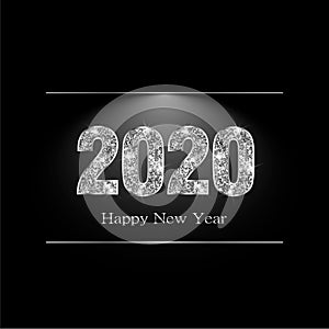 Happy new year 2020 luxury greeting card, vector