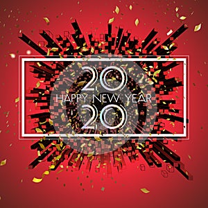 Happy new year 2020 surprise celebration banner background