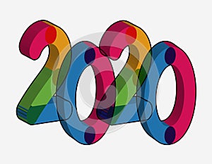 Happy New Year 2020 Text Effect PNG