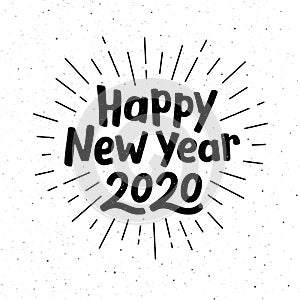 Happy New Year 2020 typography