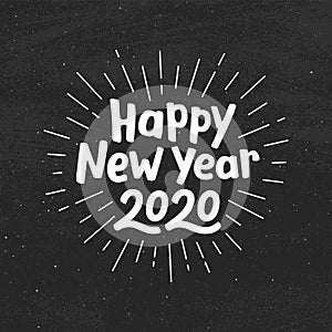 Happy New Year 2020 typography