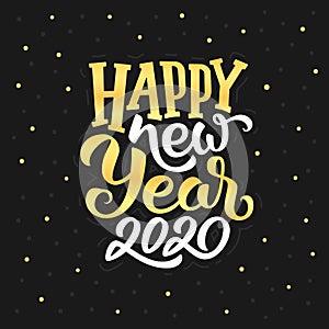 Happy New Year 2020 vector greeting card design