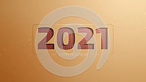 Happy New Year 2021 background template, 3D paper cut style Luxury concept. Vector illustration