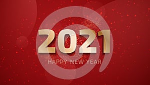 Happy New Year 2021 background template, 3D paper cut style Luxury concept. Vector illustration.