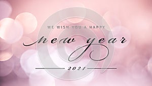 Happy new year 2021 on bokeh background