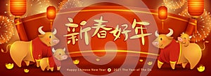 Happy New Year 2021. Chinese New Year. Year of the ox