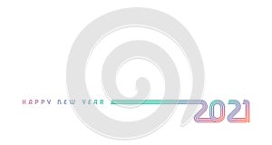 Happy New Year 2021 colorful line design